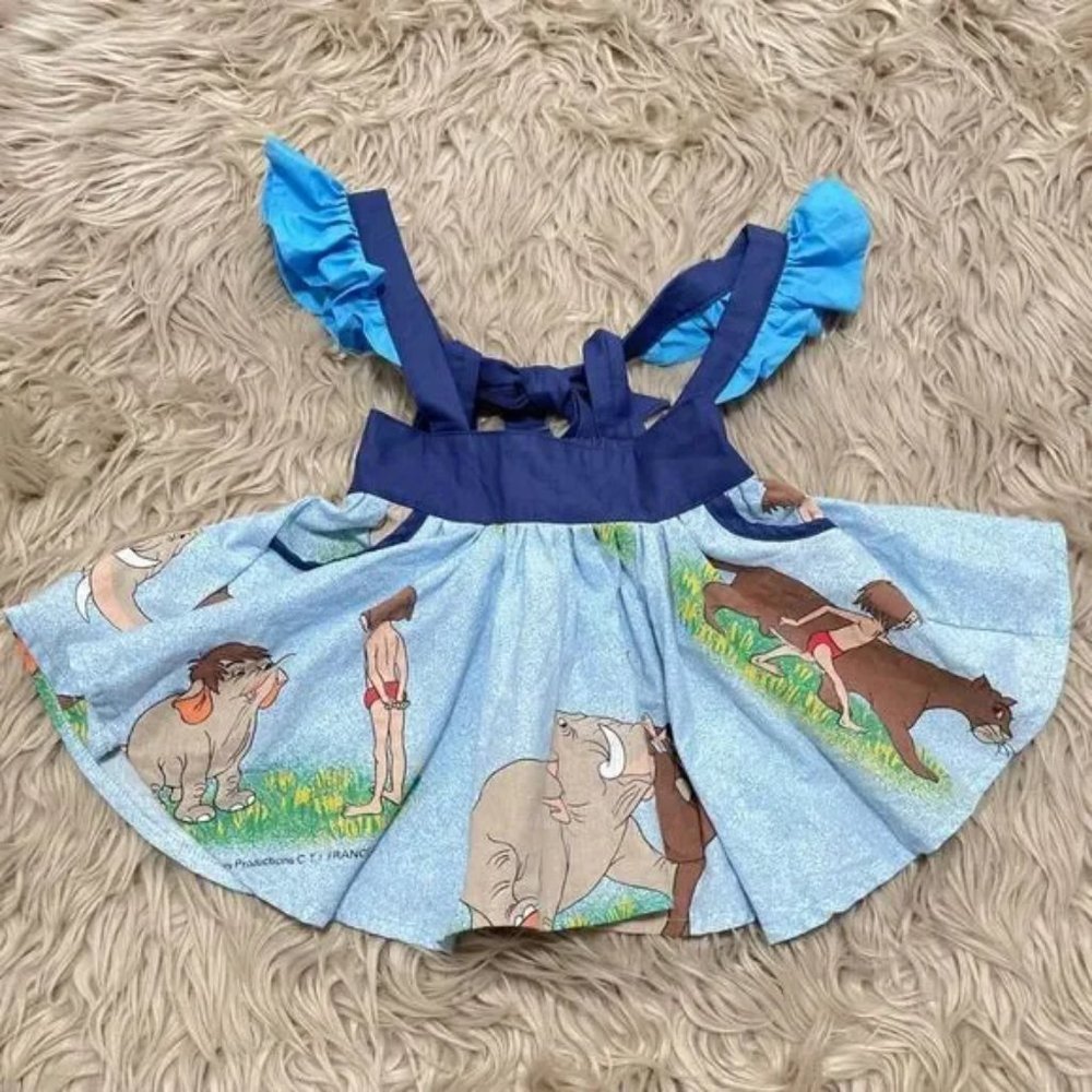 Jungle book pinafore style dress, size adjustable